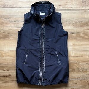 Women’s Dibeures Long Vest, Navy, Size Large